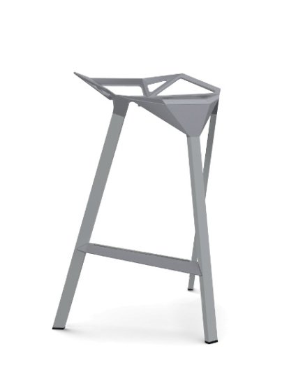Stool_One Hocker, 670 mm Küchenhöhe, Grau glänzend (5254)