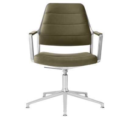 Swivel 455+ Drehstuhl, Standfuß, Leder bosco grün