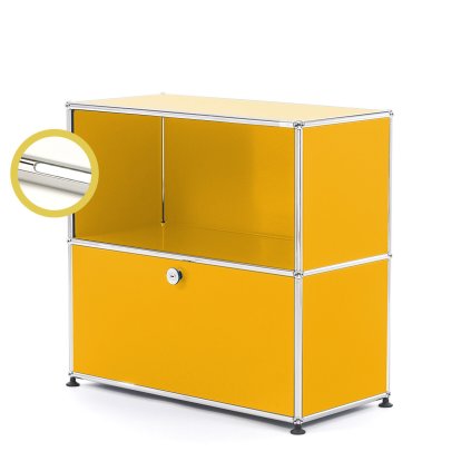 USM Haller E Sideboard M mit Fachbeleuchtung, Goldgelb RAL 1004, Kaltweiß