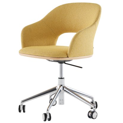 521 Drehstuhl, Aluminium poliert, Stoff Cento - corn