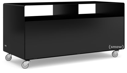 TV Lowboard R 108, Tiefschwarz (RAL 9005), Industrierollen