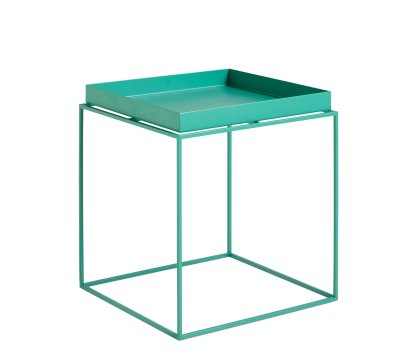 Tray Beistelltisch, H 40/44 x B 40 x T 40 cm, Peppermint green - High gloss