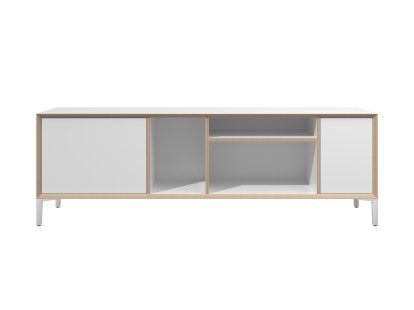 Vertiko Wide Lowboard, Ausführung 1, CPL weiß, Mit Füßen