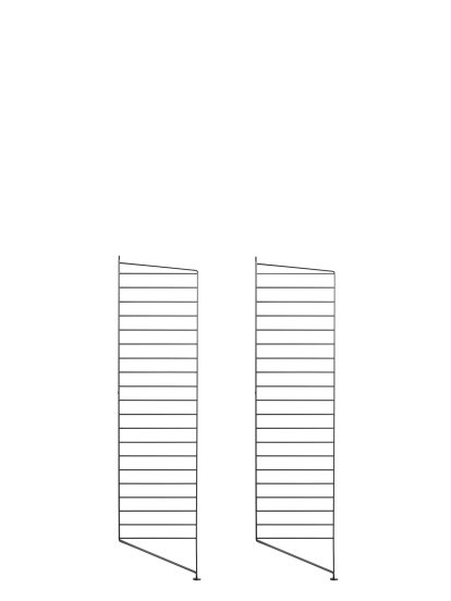 String System Bodenleiter, 2er Set, 115 x 30 cm, Schwarz