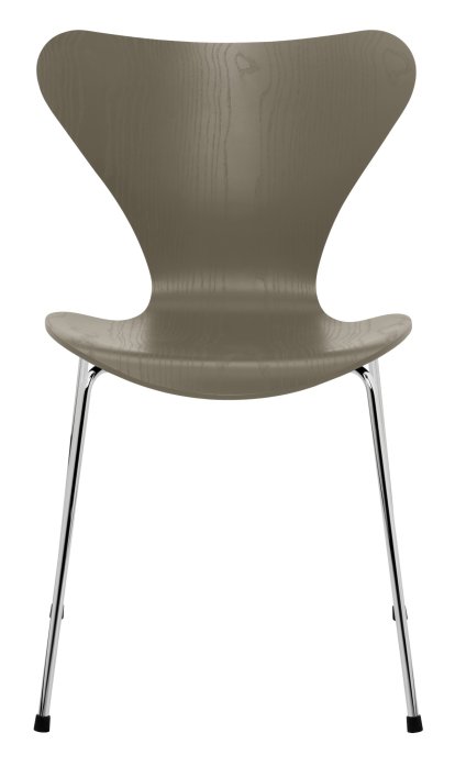 Serie 7 Stuhl 3107, Gefärbte Esche, Olive Green, Chrome