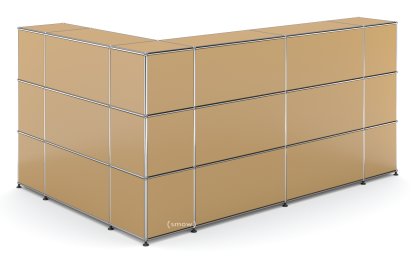 USM Haller Theke Typ 4, USM beige, Ecke geschlossen