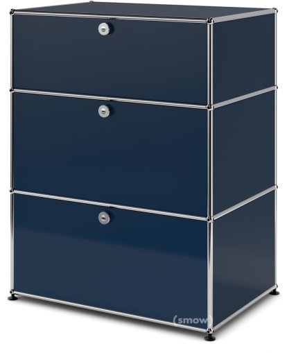 USM Haller Kommode mit 3 Schubladen, H 95 + 4 x B 75 x T 50 cm, Stahlblau RAL 5011