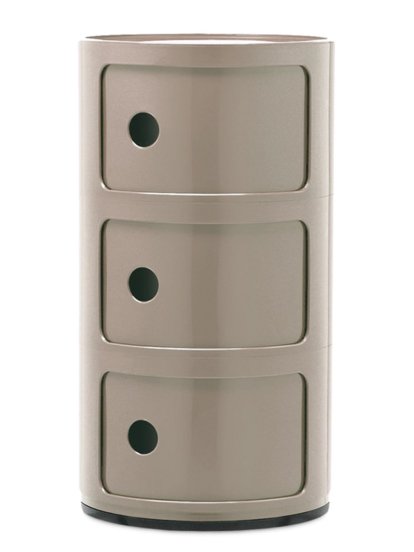 Componibili Container rund 3 Fächer, Taubengrau