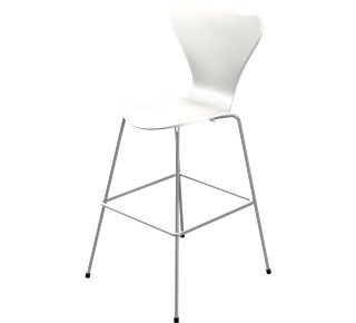 Serie 7 Barhocker 3187/3197, 76 cm, Lack, White