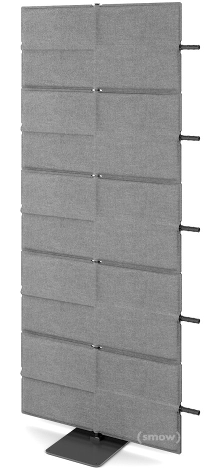 USM Privacy Panels Akustikwand Anbauelement, Mit Panelverbinder (für gerade Wand), 1,79 m (5 Elemente), Anthrazitgrau