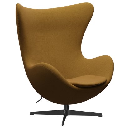 Egg Chair, Re-wool, 448 - Safron/natural, Black, Ohne Fußhocker