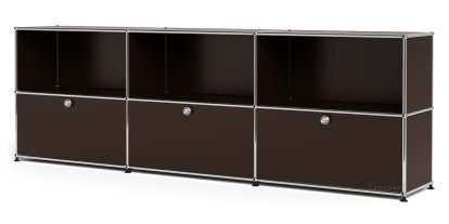 USM Haller Sideboard XL, individualisierbar, USM braun, Offen, Mit 3 Klappen