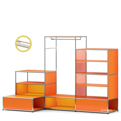 USM Haller E Garderobe XL mit Beleuchtung, Reinorange RAL 2004