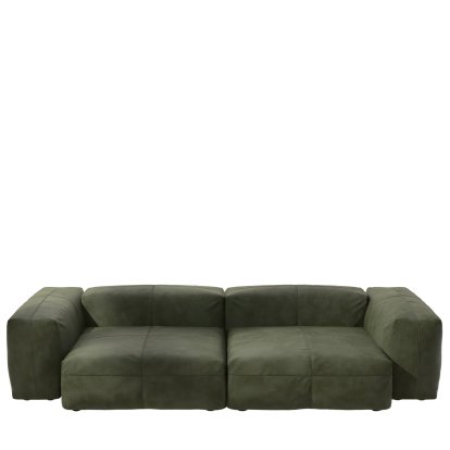 Vetsak Sofa Set 2, L, Leather - Olive, Ohne Kissen