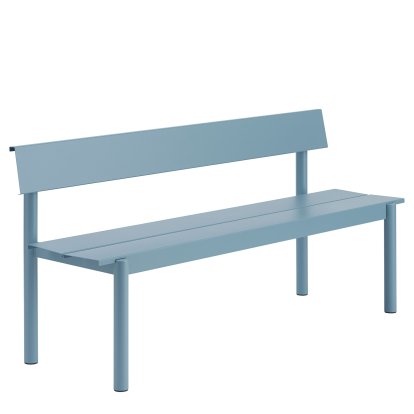 Linear Steel Bank mit Rückenlehne, L 170 x B 50,9 cm, Pale blue