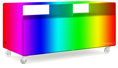 TV Lowboard R 108, Wunschfarbe (RAL Metallic), Transparentrollen