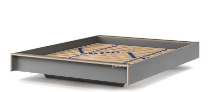Flai Bett, 160 x 200, Ohne Kopfteil, CPL anthrazit, Mit Lattenrost