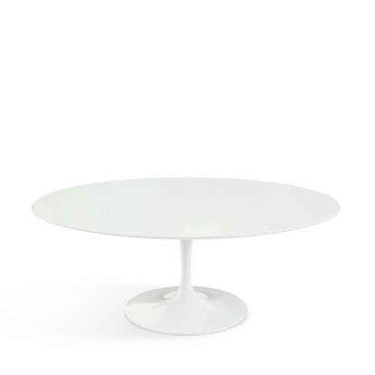 Saarinen Couchtisch oval, weiß, Laminat weiß