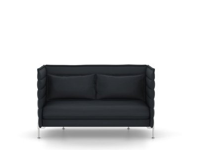 Alcove Sofa, Zweisitzer (H94 x B164 x T84 cm), Credo, Schwarz/anthrazit