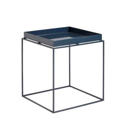 Tray Beistelltisch, H 40/44 x B 40 x T 40 cm, Deep blue - High gloss
