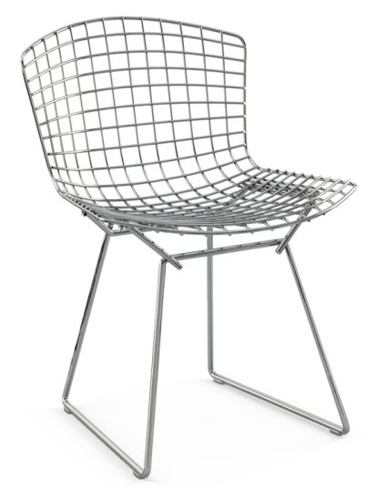 Bertoia Stuhl, verchromt, Ohne Sitzkissen