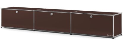USM Haller Lowboard XL, individualisierbar, USM braun, Mit 3 Klappen, 35 cm