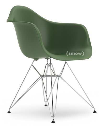 Eames Plastic Armchair RE DAR, Forest, Ohne Polsterung, Ohne Polsterung, Standardhöhe - 43 cm, Verchromt