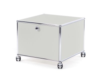 USM Haller Druckercontainer, 50 cm, Lichtgrau RAL 7035, Mit Rollen