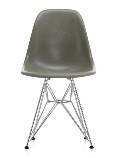 Eames Fiberglass Chair DSR, Eames raw umber, Glanzchrom