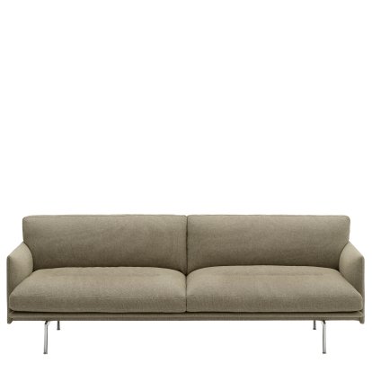 Outline Soft Sofa, Dreisitzer, Clay 15 -  moos grey, Aluminium, poliert