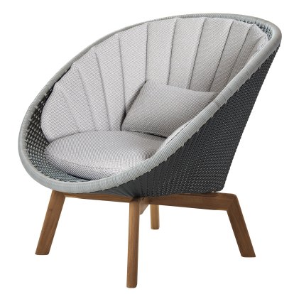 Peacock Loungesessel, Small flat Weave - Grey / light grey, Focus - Light grey