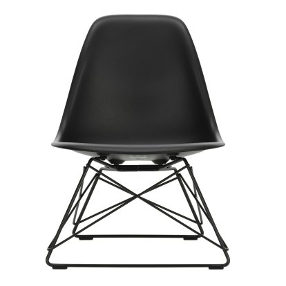Eames Plastic Side Chair RE LSR, Tiefschwarz, Ohne Polsterung, Pulverbeschichtet basic dark