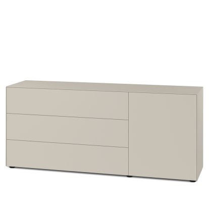 Nex Pur Box 2.0 mit Schubkästen und Türen , 48 cm, H 75 cm x B 180 cm (mit Tür und drei Schubkästen), Silk