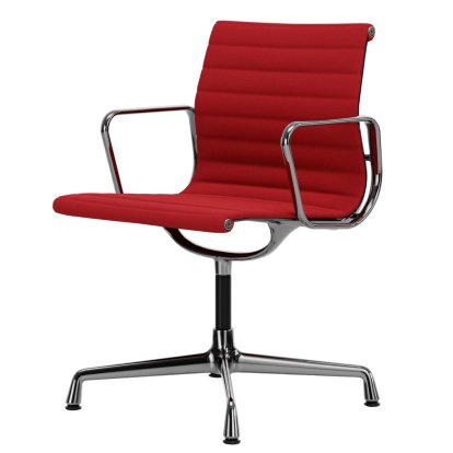 Aluminium Chair EA 103 / EA 104, EA 103 - nicht drehbar, Rot / poppy red, Poliert