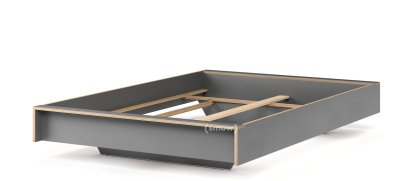 Flai Bett, 140 x 200, Ohne Kopfteil, CPL anthrazit, Ohne Lattenrost