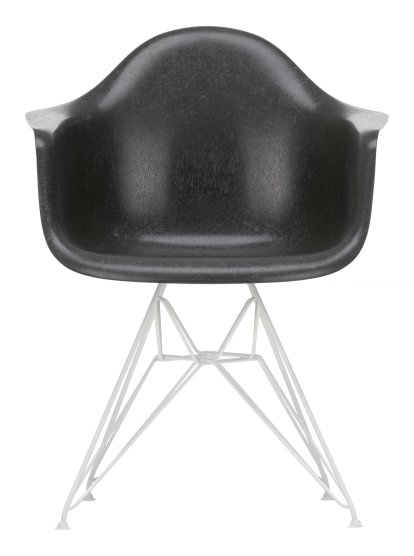 Eames Fiberglass Armchair DAR, Eames elephant hide grey, Weiß
