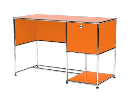 USM Haller Home Office Schreibtisch, Reinorange RAL 2004, Ohne Kabeldurchlass