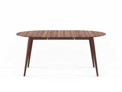 PLAYdinner Round Tisch, Walnuss geölt, Mit einer Einlegeplatte (L 120-170 cm), Walnuss geölt