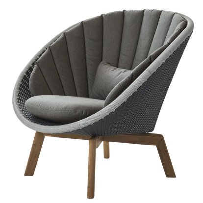 Peacock Loungesessel, Small flat Weave - Grey / light grey, Natté - Taupe