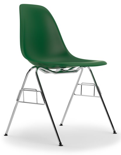Eames Plastic Side Chair DSS / DSS-N, Smaragd, Ohne Polsterung, Ohne Polsterung, Ohne Reihenverbindung (DSS-N)