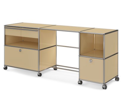 USM Haller Schreibtisch Typ 3, USM beige, Hart für Teppichboden