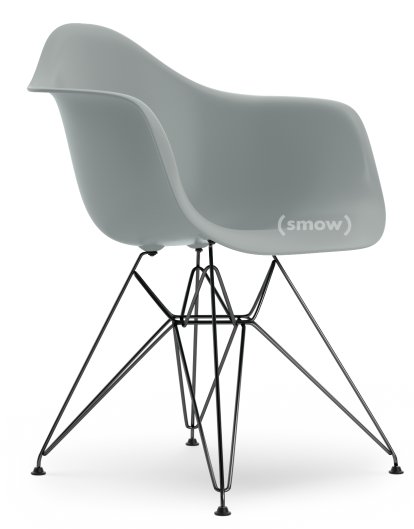 Eames Plastic Armchair RE DAR, Hellgrau, Ohne Polsterung, Ohne Polsterung, Standardhöhe - 43 cm, Beschichtet basic dark