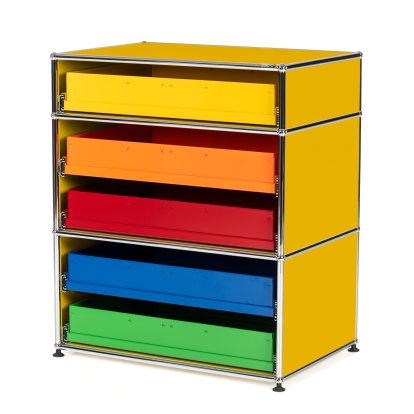 USM Haller Kinder Highboard M mit Schubladen, Goldgelb RAL 1004