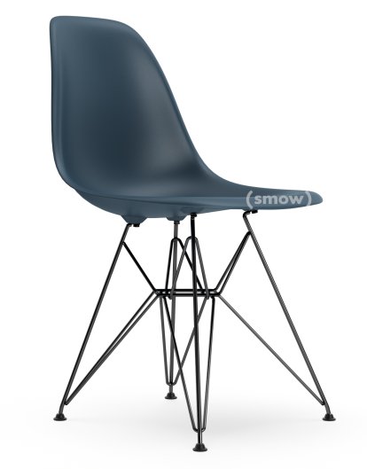 Eames Plastic Side Chair RE DSR, Meerblau, Ohne Polsterung, Ohne Polsterung, Standardhöhe - 43 cm, Beschichtet basic dark
