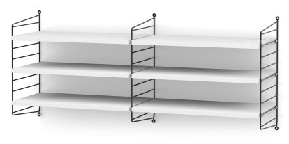 String System Wandregal M, 30 cm, Schwarz, Weiß lackiert