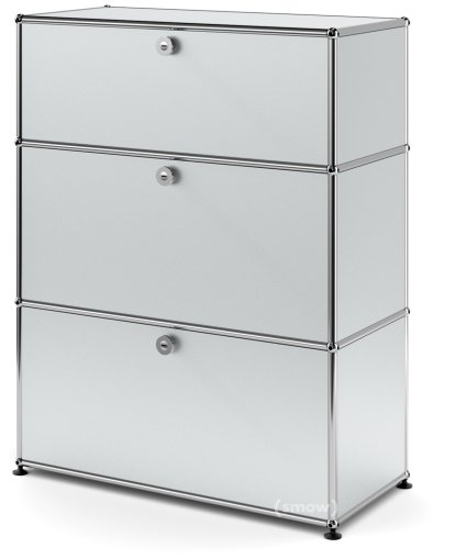 USM Haller Kommode mit 3 Schubladen, H 95 + 4 x B 75 x T 35 cm, USM mattsilber