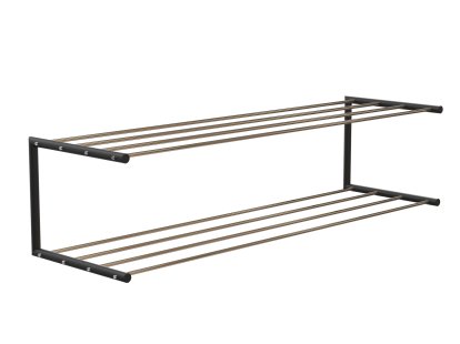 Nova Schuhablage, B 101,9 x T 30 cm, Gold poliert / schwarz matt