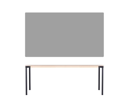 Seiltänzer Tisch, 75 x 190 x 90 cm, Linoleum grau, Schwarz