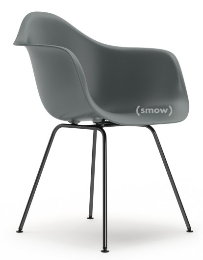 Eames Plastic Armchair RE DAX, Granitgrau, Ohne Polsterung, Ohne Polsterung, Standardhöhe - 43 cm, Beschichtet basic dark