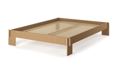 Siebenschläfer Bett, 160 x 220 cm, Ohne Kopfteil, MDF pur, Mit Roll-Lattenrost
